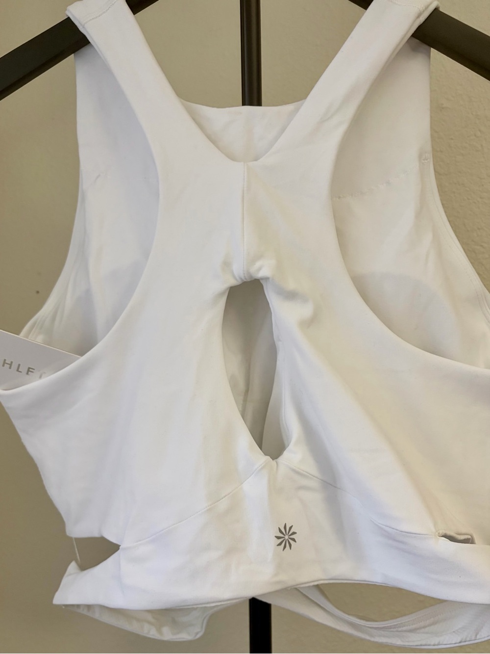 Athleta White Twist-Back Cutout Crop Top / Sports Bra - Picture 3 of 5